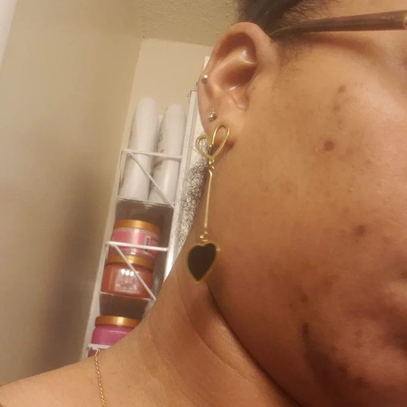 Hypoallergenic Stainless Steel Heart  Dangle Drop Earrings for Women Trendy - Picture 10 of 10